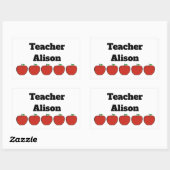 5つのパーソナライズされたApple先生シール 長方形シール (シート)