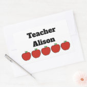 5つのパーソナライズされたApple先生シール 長方形シール (封筒)