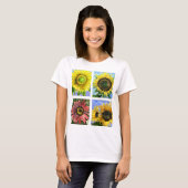 5つのヒマワリのTシャツの服装 Tシャツ (正面フル)