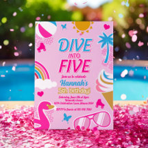 5つのプールパーティー誕生日ガールサマーにダイブ