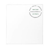 "- 5つの原理倫理規定" ノートパッド (正面)