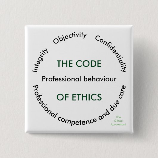 "- 5つの原理倫理規定" 缶バッジ (正面)