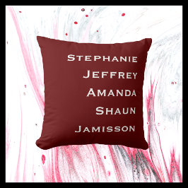 5つの名前ブルゴーニュとホワイトスクエア装飾用クッション クッション