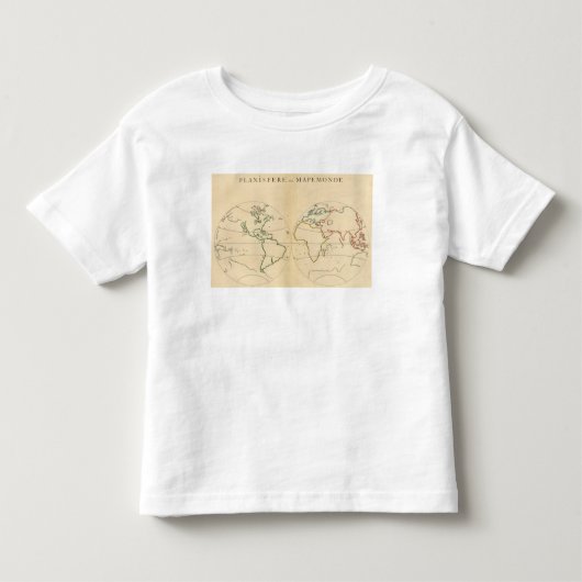 5つの地帯のWorlpの地図 トドラーTシャツ (正面)