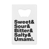 5つの基本味 クレジットカード栓抜き (正面)