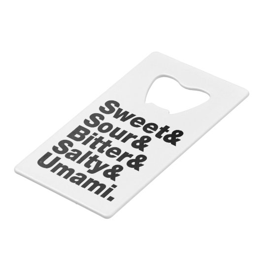 5つの基本味 クレジットカード栓抜き (正面アングル)