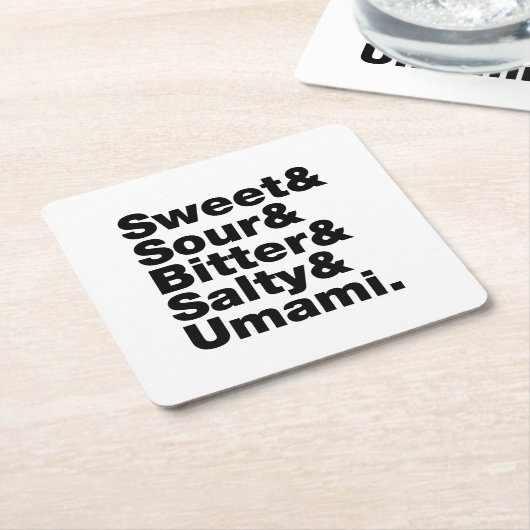 5つの基本味 スクエアペーパーコースター (アングル)