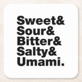 5つの基本味 スクエアペーパーコースター (正面)