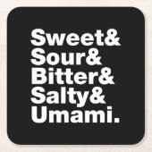 5つの基本味 スクエアペーパーコースター (正面)
