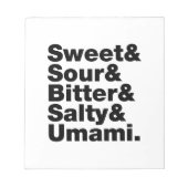 5つの基本味 ノートパッド (正面)