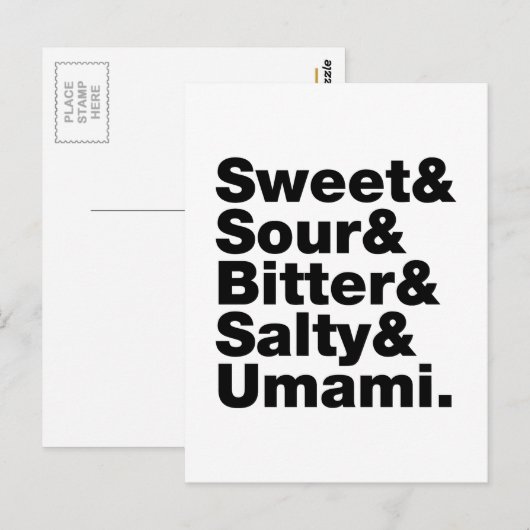 5つの基本味 ポストカード (正面/裏面)