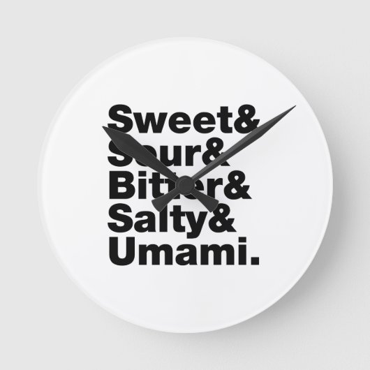 5つの基本味 ラウンド壁時計 (正面)