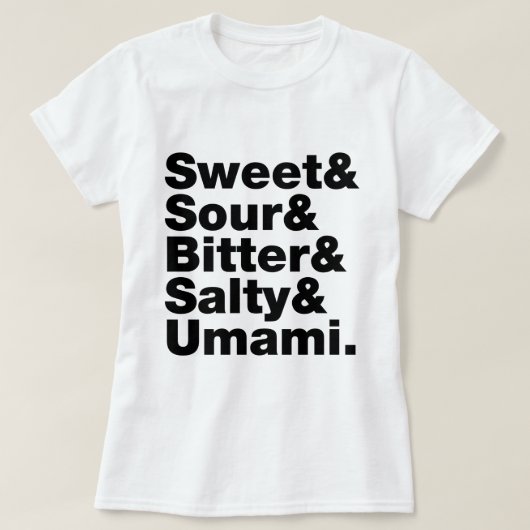 5つの基本味 Tシャツ (デザイン正面)