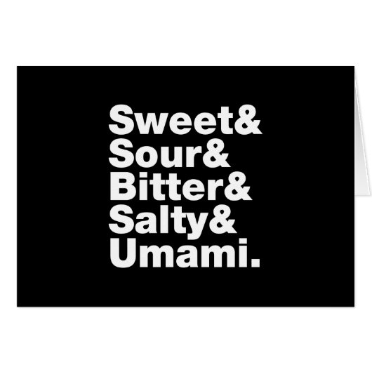 5つの基本的な味のグリーティングカード (正面横)