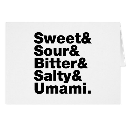 5つの基本的な味のグリーティングカード (正面横)