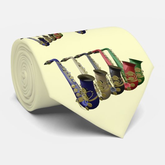 5つの多彩なサクソフォーンの隣り合わせのネクタイ ネクタイ (ロール)