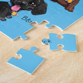 5つの子犬のパズルの名前パーソナライズされた。 ジグソーパズル (側面)