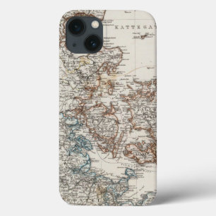 5つの差込地図が付いているデンマークの地図書の地図 iPhone 13ケース