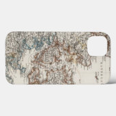 5つの差込地図が付いているデンマークの地図書の地図 Case-Mate iPhoneケース (裏面 (横))