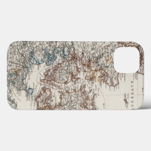 5つの差込地図が付いているデンマークの地図書の地図 Case-Mate iPhoneケース (裏面 (横))