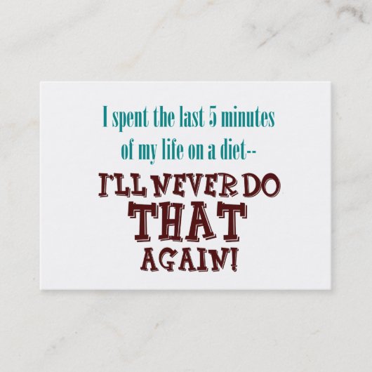 5つの微細なダイエットのプロフィールか名刺 名刺 (正面)