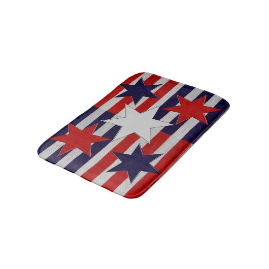5つの愛国心が強い星は及び縞で飾ります バスマット (アングル)