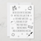 5つの日のコービッドクリスマスおもしろい シーズンカード (正面)