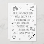 5つの日のコービッドクリスマスおもしろい シーズンカード (正面/裏面)