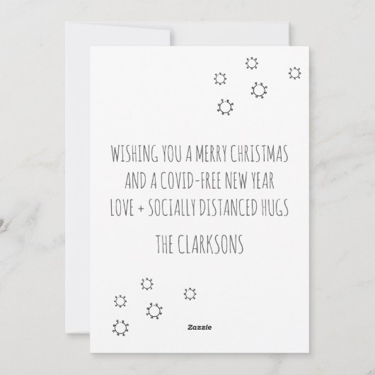 5つの日のコービッドクリスマスおもしろい シーズンカード (裏面)