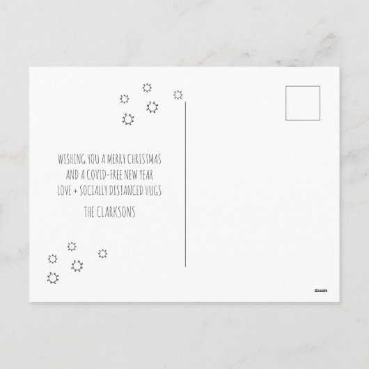 5つの日のコービッドクリスマスおもしろい シーズンポストカード (裏面)