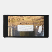 5つの白い白鳥のアヒルのデスクマット デスクマット (キーボード&マウス)