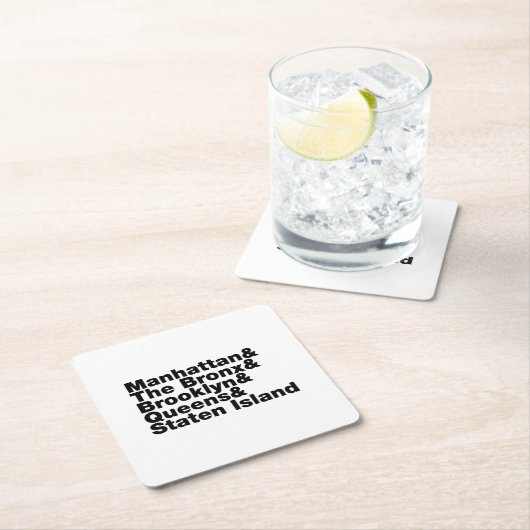 5つの自治区の~ニューヨークシティ スクエアペーパーコースター (インサイチュ)