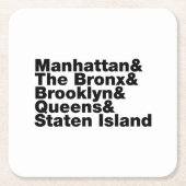 5つの自治区の~ニューヨークシティ スクエアペーパーコースター (正面)