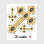 5つの血石を持つフェイク芽が出た十字 – 輪郭 シール (シート)