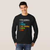 5つの要素の斧投げユーモア投げ投げ機 Tシャツ (正面フル)