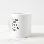 5つの要素 | Earth Fire Wind Water & Japan コーヒーマグカップ (正面左)