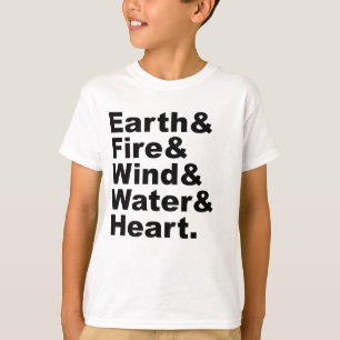 5つの要素 Earth Fire Wind Water & Japan Tシャツ
