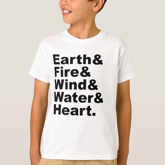 5つの要素 | Earth Fire Wind Water & Japan Tシャツ (正面)