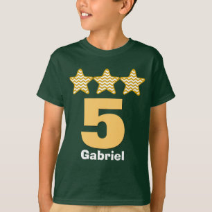 5つの誕生日の男の子の星大きい数名前をカスタムするV14 Tシャツ