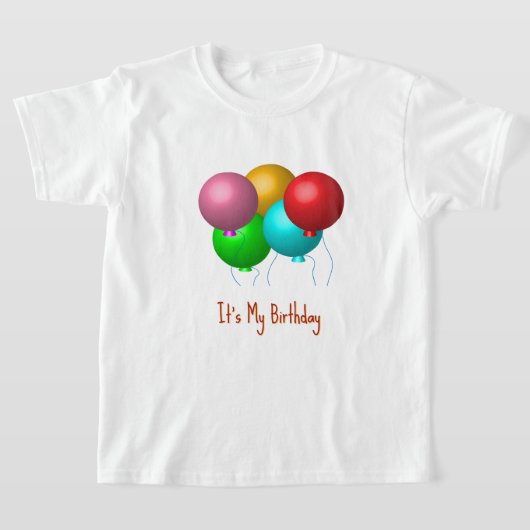 5つの誕生日バルーンそれが私の誕生日カスタム Tシャツ (レイダウン)