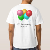 5つの誕生日バルーンカスタム Tシャツ (裏面)
