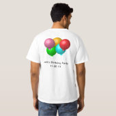 5つの誕生日バルーンカスタム Tシャツ (裏面フル)