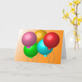 5つの誕生日バルーン カード (黄色い花)