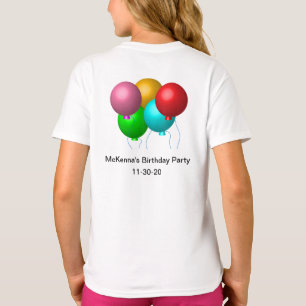 5つの誕生日パーソナライズされたバルーン(日付) Tシャツ