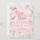 5つの誕生日招待状に潜る。海動物 招待状 (正面)