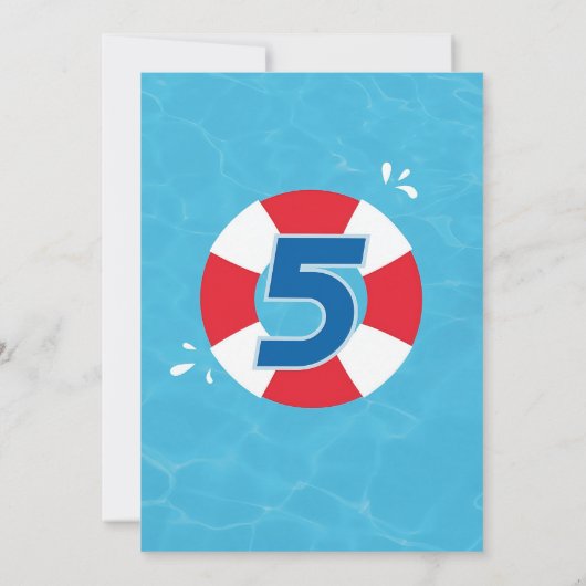 5つの誕生日招待状、5番目の誕生日 招待状 (裏面)