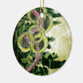 5つの金リング セラミックオーナメント (左)