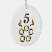 5つの金リング セラミックオーナメント (右)