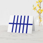 5つの青い線 カード (黄色い花)