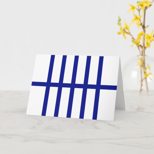 5つの青い線 カード (黄色い花)